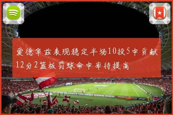 爱德华兹表现稳定半场10投5中贡献12分2篮板罚球命中率待提高